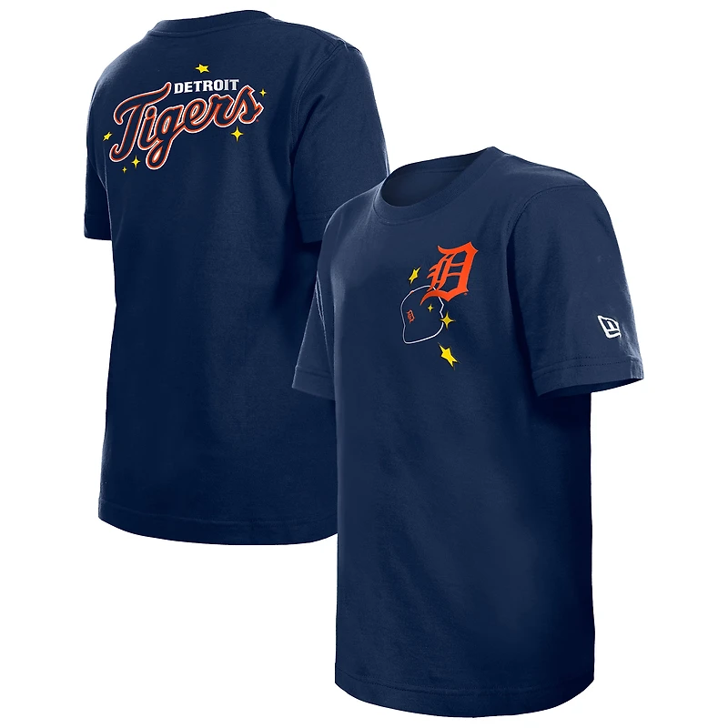 Youth New Era Navy Detroit Tigers Stars & Cap T-Shirt