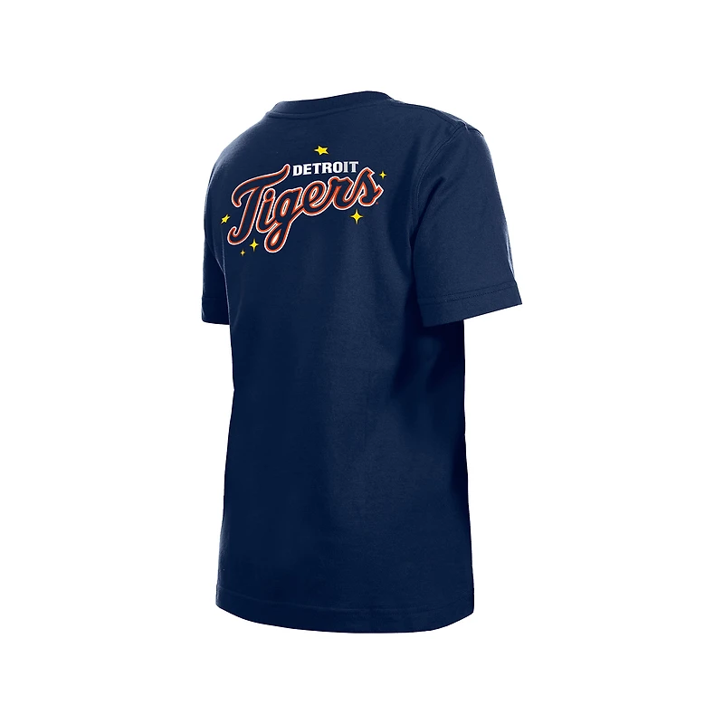 T-shirt New Era bleu marine pour jeunes avec étoiles et casquette des Detroit Tigers