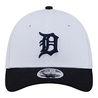 Casquette New Era Flex blanche et marine Detroit Tigers pour jeunes, modèle 39THIRTY M-Crown
