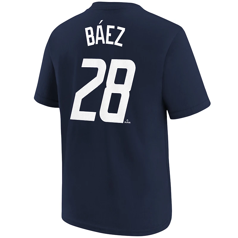 T-shirt Nike Javier Baez pour jeunes des Detroit Tigers 2024 City Connect avec nom et numéro, bleu marine