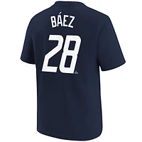 T-shirt Nike Javier Baez pour jeunes des Detroit Tigers 2024 City Connect avec nom et numéro, bleu marine