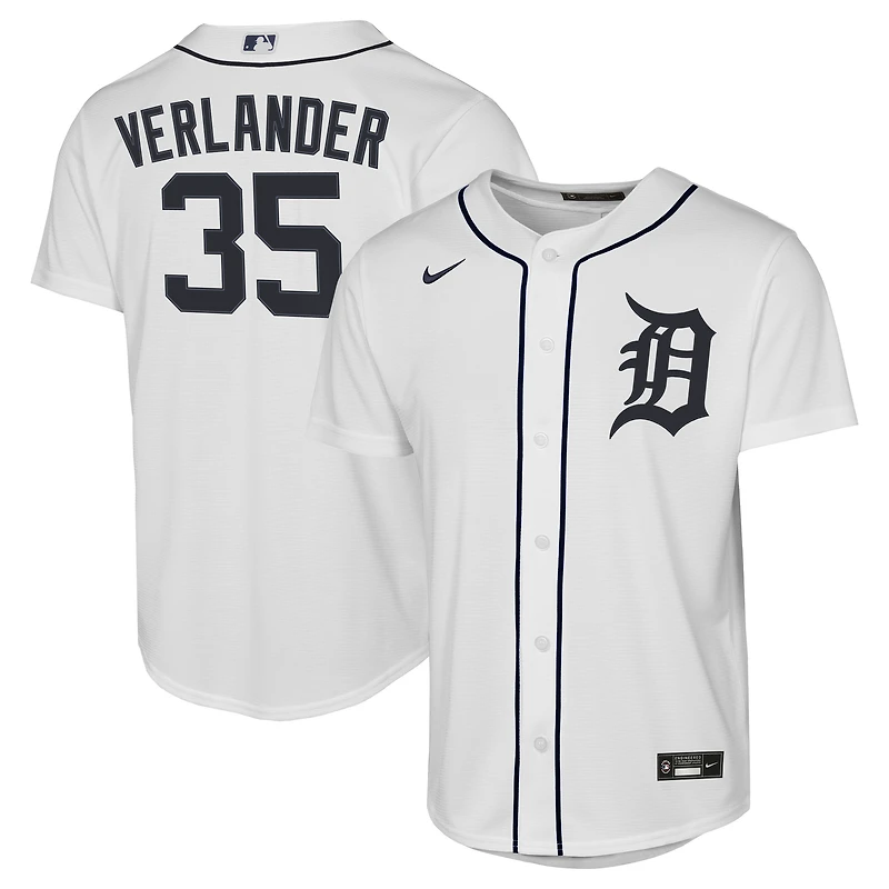 Maillot réplique domicile Nike Justin Verlander blanc des Tigers de Detroit pour jeunes
