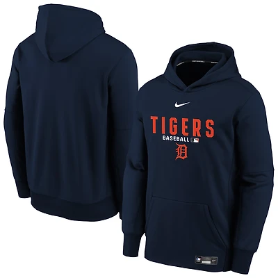 Youth Nike Navy Detroit Tigers Authentic Collection Therma-FIT Hoodie