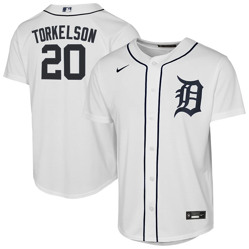 Maillot de joueur Nike Spencer Torkelson blanc pour jeunes Detroit Tigers Home Replica 2.0