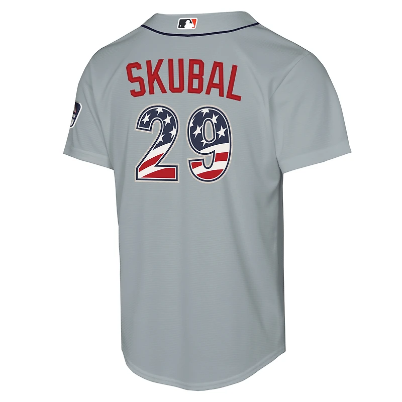 Youth Nike Tarik Skubal Gray Detroit Tigers USA 250 Fourth of July Road Replica Jersey