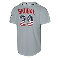 Youth Nike Tarik Skubal Gray Detroit Tigers USA 250 Fourth of July Road Replica Jersey