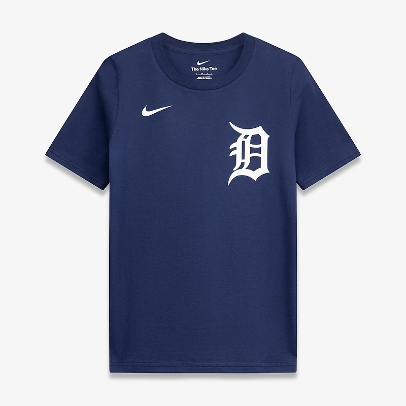 T-shirt Nike Tarik Skubal bleu marine des Tigers de Détroit pour enfant