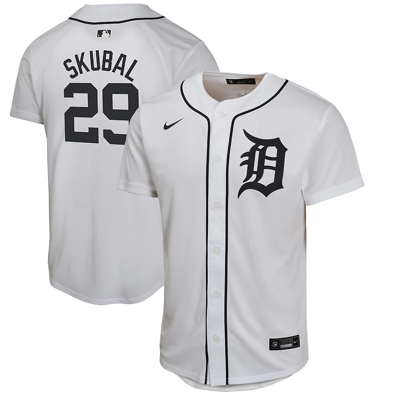 Maillot de joueur à domicile Nike Tarik Skubal pour jeunes, blanc, Detroit Tigers