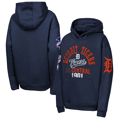 Sweat à capuche en polaire premium bleu marine Outerstuff Detroit Tigers pour jeunes