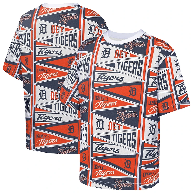 T-shirt Outerstuff orange Detroit Tigers pour jeunes avec fanions.