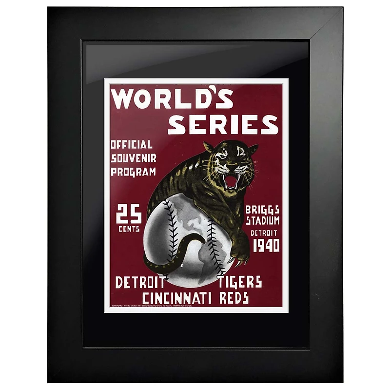 Detroit Tigers vs. Cincinnati Reds 1940 World Series - 12'' x 16'' Framed Program Cover