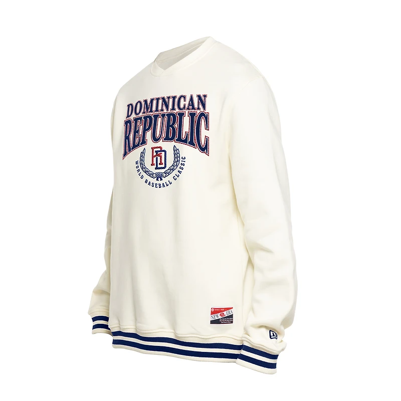 Men's New Era Cream Dominican Republic Baseball Throwback Sweatshirt