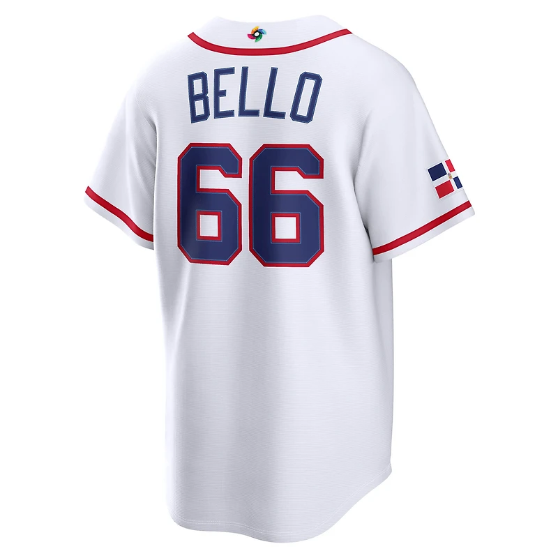 Men's Nike Brayan Bello White Dominican Republic Baseball 2026 World Classic Home Stadium Jersey