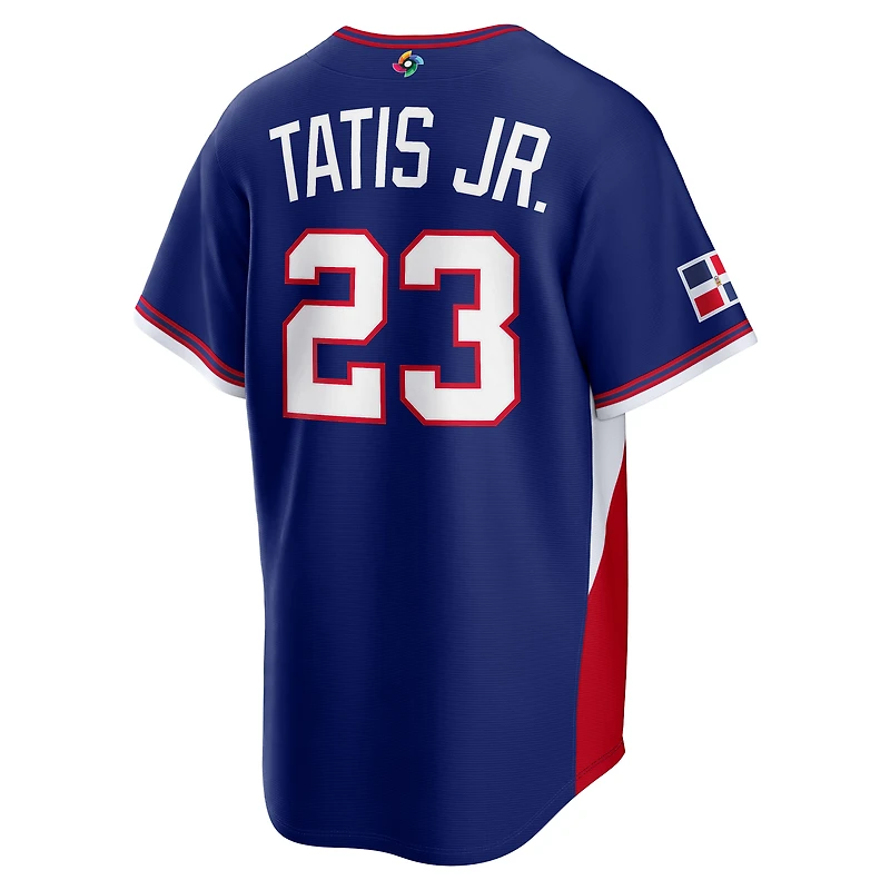 Men's Nike Fernando Tatis Jr. Royal Dominican Republic Baseball 2026 World Classic Road Stadium Jersey