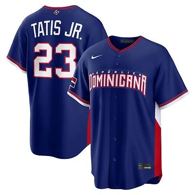 Men's Nike Fernando Tatis Jr. Royal Dominican Republic Baseball 2026 World Classic Road Stadium Jersey
