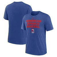 Men's Nike Heather Blue Dominican Republic Baseball 2026 World Classic Stacked Tri-Blend T-Shirt