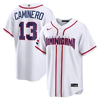 Men's Nike Junior Caminero White Dominican Republic Baseball 2026 World Classic Home Stadium Jersey