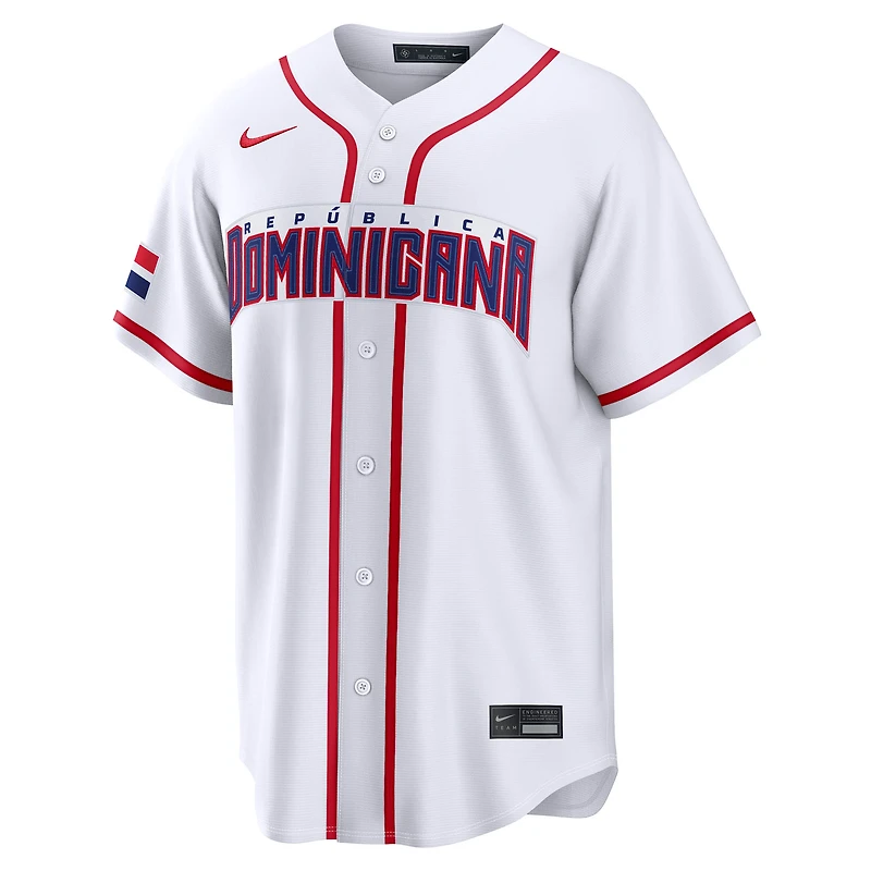 Men's Nike Junior Caminero White Dominican Republic Baseball 2026 World Classic Home Stadium Jersey