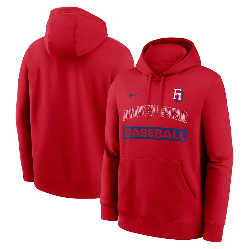 Men's Nike Red Dominican Republic Baseball 2026 World Classic Club Hoodie