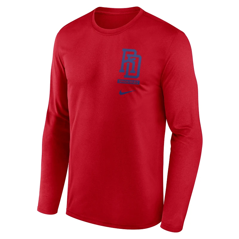Men's Nike Red Dominican Republic Baseball 2026 World Classic Legend Dri-FIT Long Sleeve T-Shirt