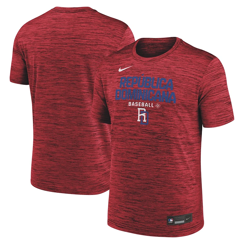 Men's Nike Red Dominican Republic Baseball 2026 World Classic Velocity Dri-FIT T-Shirt
