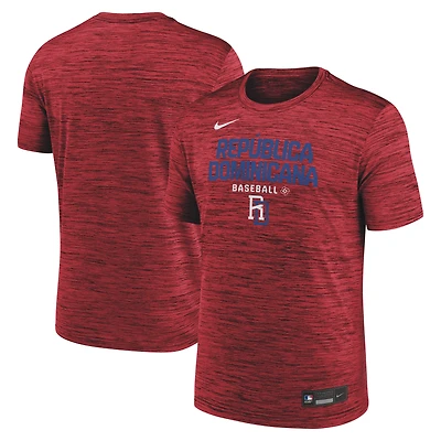 Men's Nike Red Dominican Republic Baseball 2026 World Classic Velocity Dri-FIT T-Shirt