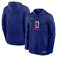 T-shirt à capuche manches longues Nike Royal Dominican Republic Baseball 2026 World Classic Authentic Collection Dri-FIT pour homme