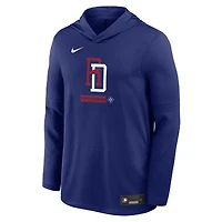 Men's Nike Royal Dominican Republic Baseball 2026 World Classic Authentic Collection Dri-FIT Long Sleeve Hooded T-Shirt