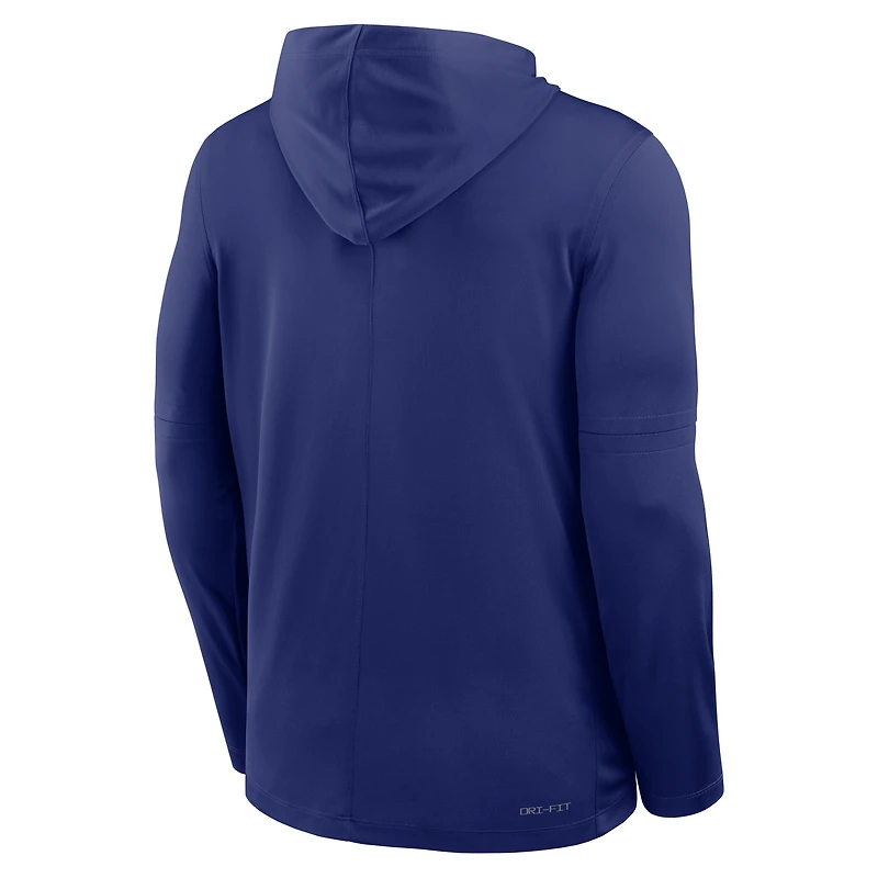 T-shirt à capuche manches longues Nike Royal Dominican Republic Baseball 2026 World Classic Authentic Collection Dri-FIT pour homme