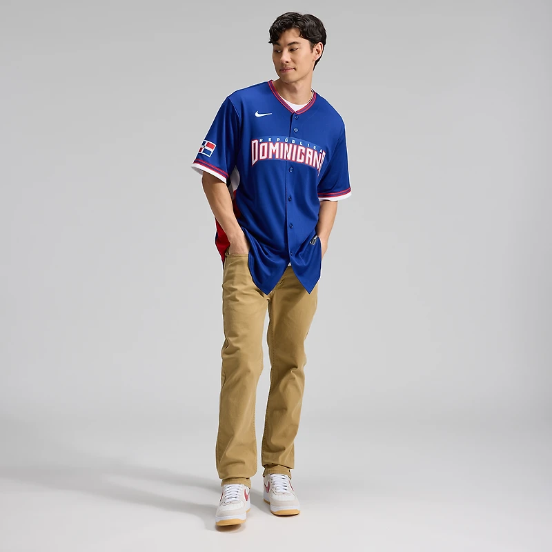 Men's Nike Royal Dominican Republic Baseball 2026 World Classic Road Stadium Jersey