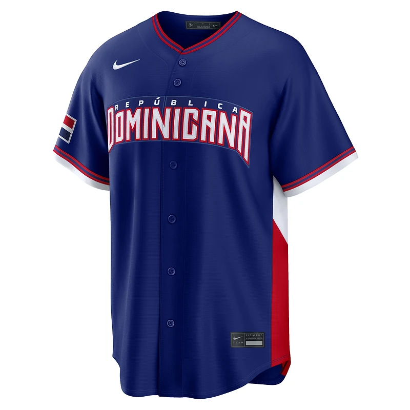 Men's Nike Vladimir Guerrero Jr. Royal Dominican Republic Baseball 2026 World Classic Road Stadium Jersey