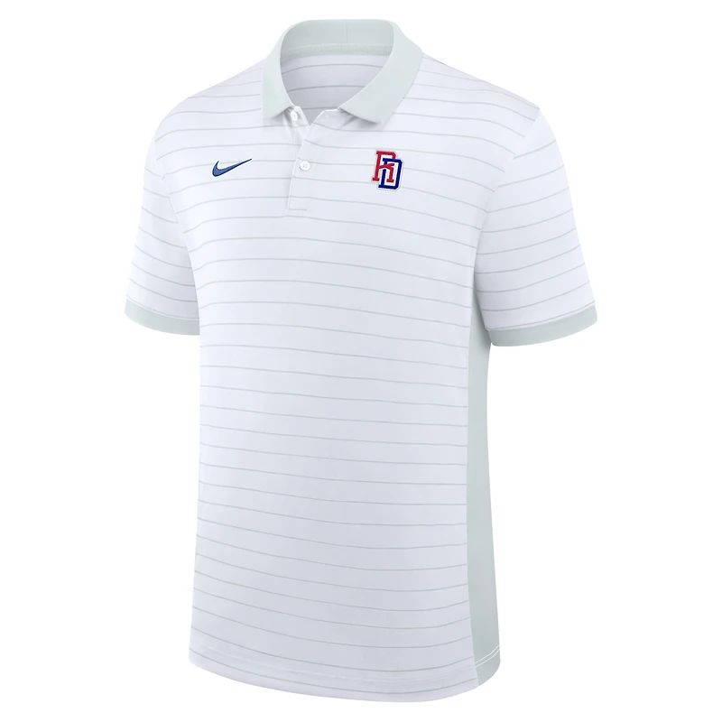 Polo rayé Nike Dri-FIT blanc pour homme, République dominicaine, Classique mondiale de baseball 2026