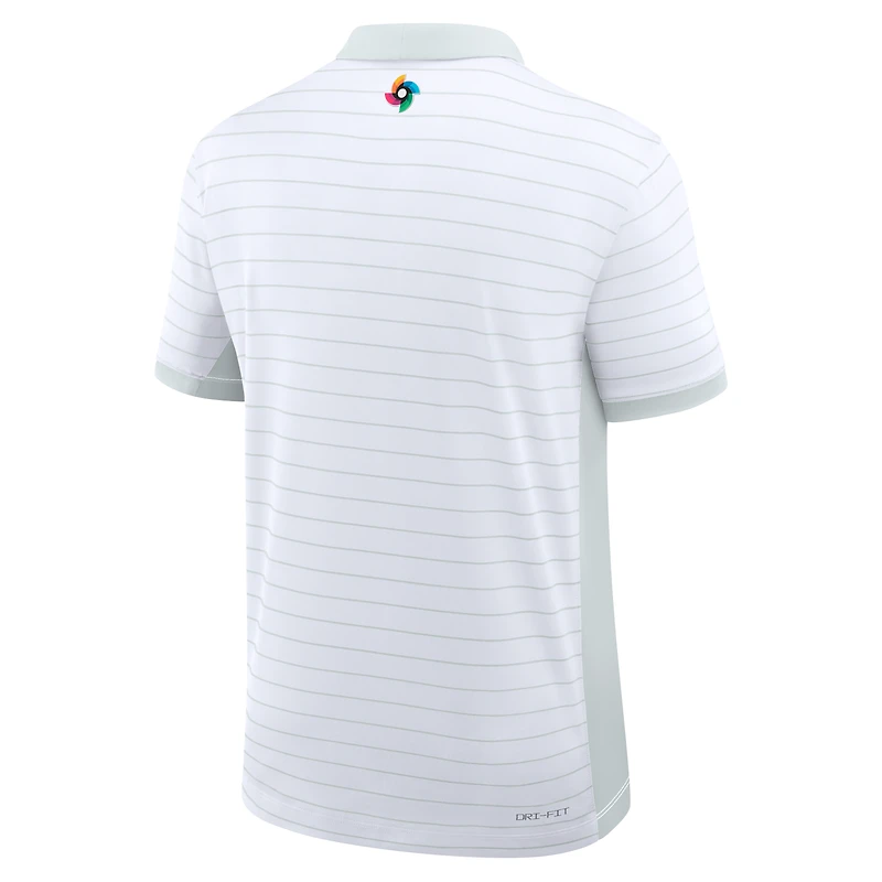 Polo rayé Nike Dri-FIT blanc pour homme, République dominicaine, Classique mondiale de baseball 2026