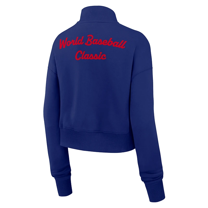 Sweat-shirt à demi-zip en polaire Nike Royal Dominican Republic Baseball 2026 World Classic Phoenix pour femme