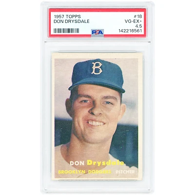 Don Drysdale Brooklyn Dodgers 1957 Topps #18 PSA Authenticated 4.5 Rookie Card