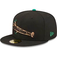 Men's New Era Black Down East Wood Ducks Authentic Collection 59FIFTY Fitted Hat