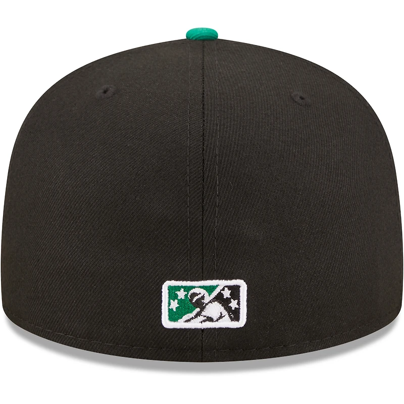 Men's New Era Black Down East Wood Ducks Authentic Collection 59FIFTY Fitted Hat
