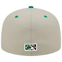 Men's New Era Gray/Green Down East Wood Ducks Kinston Collard Greens Theme Night 59FIFTY Fitted Hat