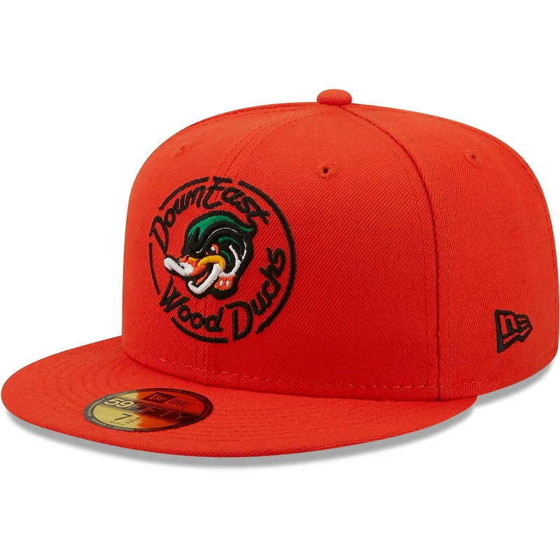 Casquette ajustée 59FIFTY en duvet orange East Wood Ducks New Era pour homme
