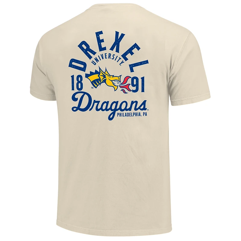 T-shirt crème pour homme avec logo des Dragons de Drexel, couleurs confort