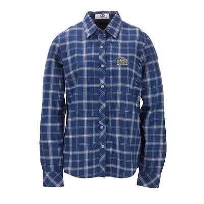 Chemise boutonnée à manches longues en flanelle bleu marine Drexel Dragons Brewer pour femme