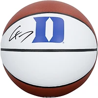Ballon de basket-ball à panneau blanc autographié par Cooper Flagg des Duke Blue Devils (Logo Brands).