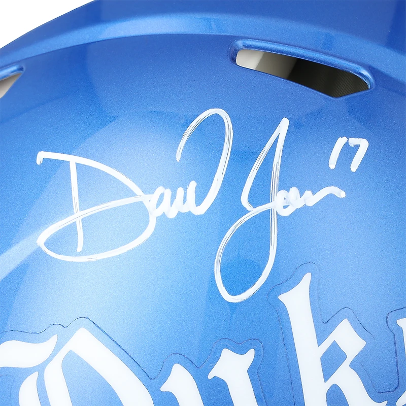 Daniel Jones Duke Blue Devils Autographed Riddell Royal Gothic Speed Authentic Helmet