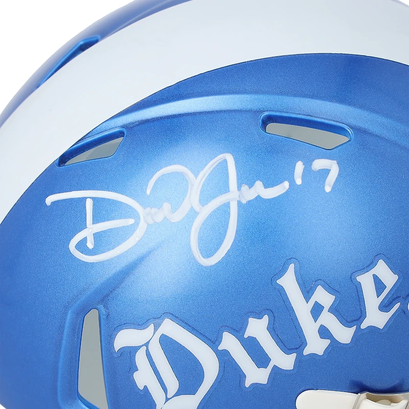 Daniel Jones Duke Blue Devils Autographed Riddell Royal Gothic Speed Mini Helmet