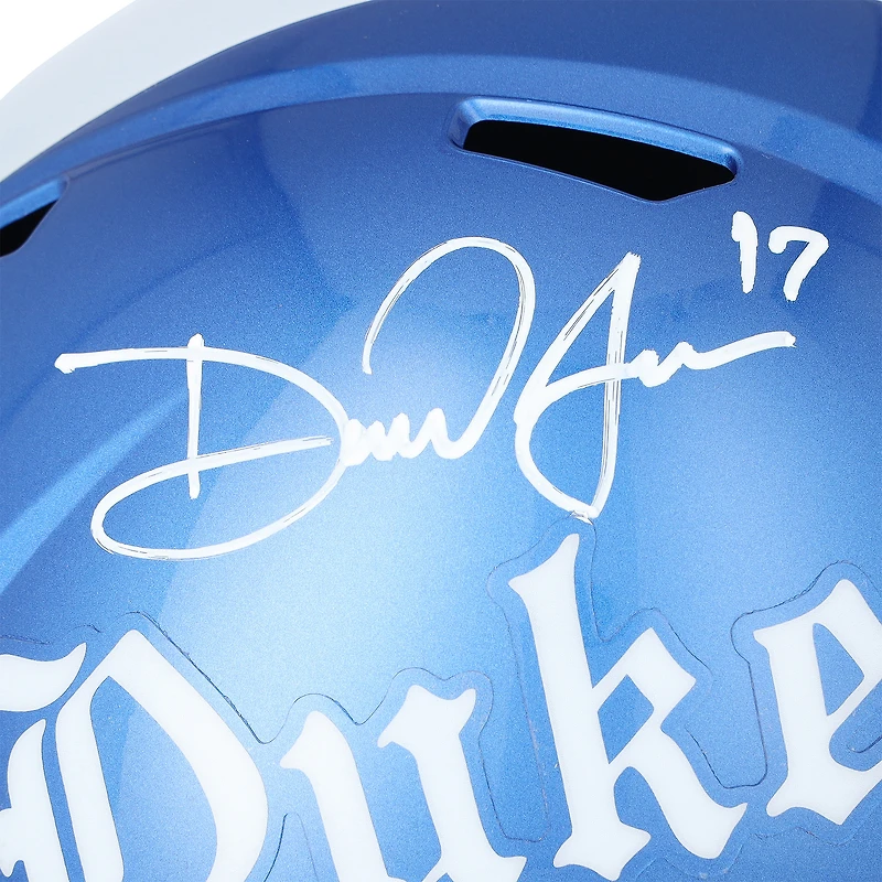 Daniel Jones Duke Blue Devils Autographed Riddell Royal Gothic Speed Replica Helmet