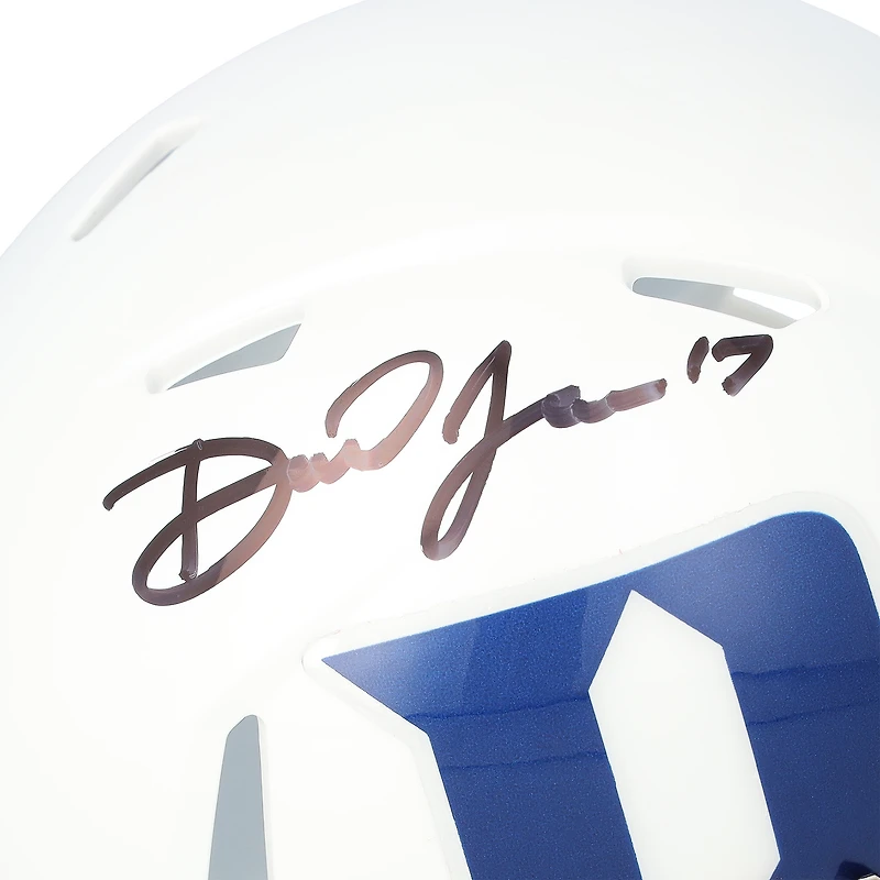 Mini-casque Riddell blanc Speed ​​autographié par Daniel Jones (Duke Blue Devils)