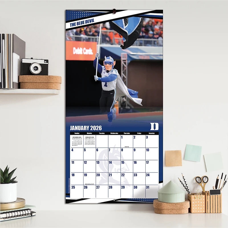 Calendrier mural 2026 des Blue Devils de Duke (12 po x 12 po)