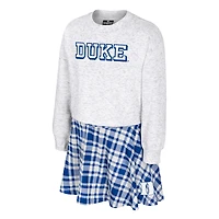 Girls Youth Colosseum Gray Duke Blue Devils Marceline Plaid Skirt and Top Set