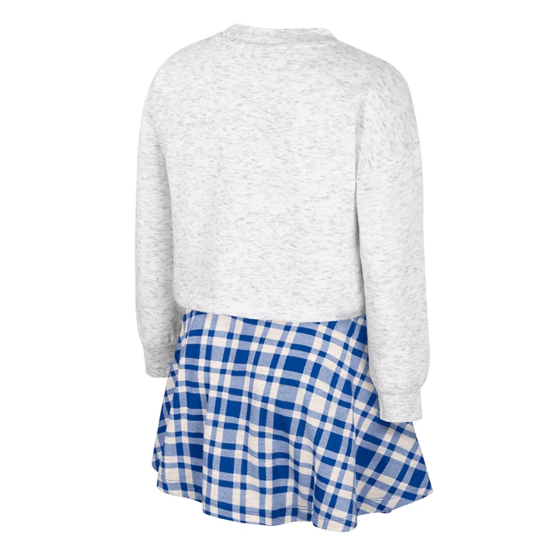 Girls Youth Colosseum Gray Duke Blue Devils Marceline Plaid Skirt and Top Set