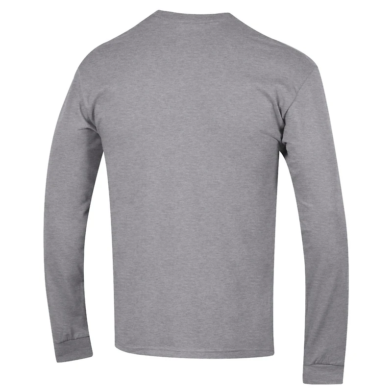 Men's Champion  Heather Gray Duke Blue Devils Arch Over Logo Long Sleeve T-Shirt